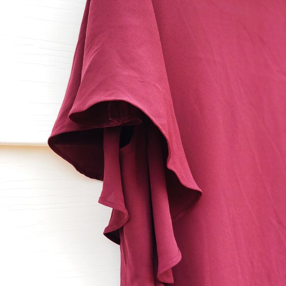 LOFT flowy maroon blouse - Picture 3 of 6